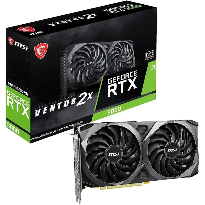 신품미개봉 MSI NVIDIA GeForce RTX 3060 VENTUS 2X OC 12GB GDDR6 그래픽 카드