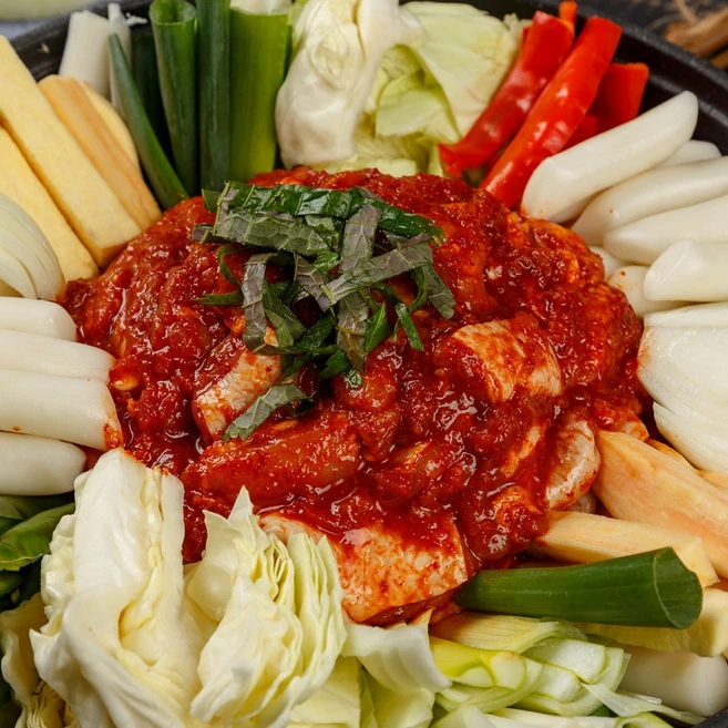 [춘천직송] 국내산닭 냉장 춘천닭갈비 1kg 당일제조발송 달수 한입 양념닭갈비, 2개