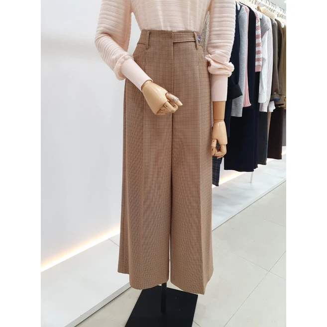 국내매장판 와이드 체크 팬츠 ITNAWPT780A 100340 잇미샤