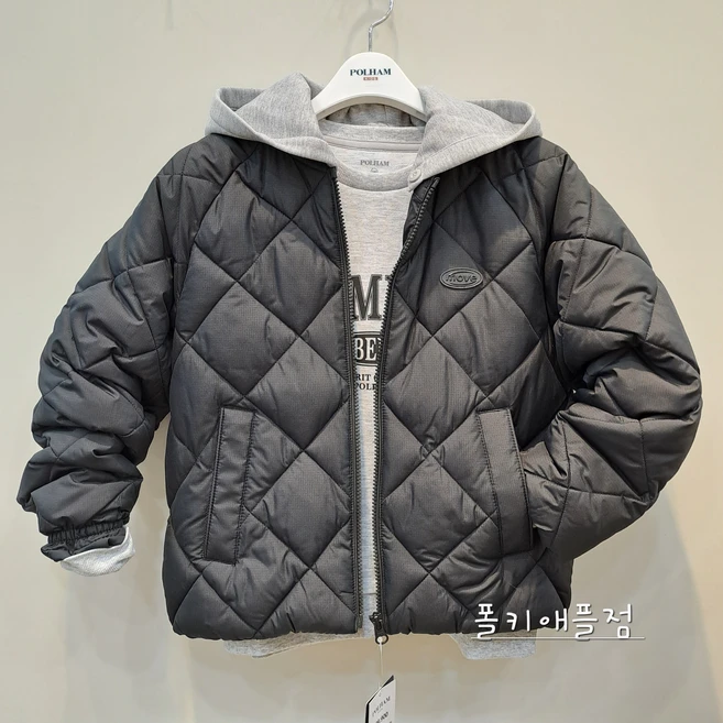 폴햄키즈 25신상 폭신 따뜻한 후드탈부착 퀼팅 공용 점퍼 아동 점퍼 주니어