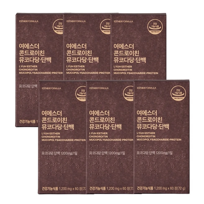에스더포뮬러 여에스더 콘드로이친 뮤코다당단백 6박스, 60정, 6개