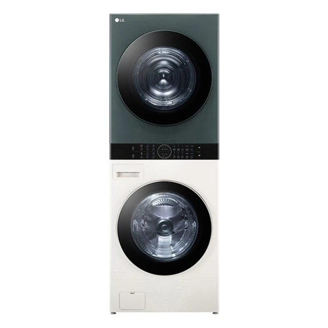 LG 트롬 오브제컬렉션 워시타워 21kg+25kg 베이지/그린 W21EGZ