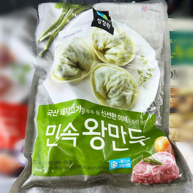 [2개입] 신선 청정원 민속 고기왕만두 770g, 2개