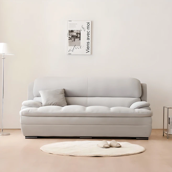 동서가구 베르디 아쿠아텍스 패브릭 3인용 소파 방문설치, 라이트 그레이