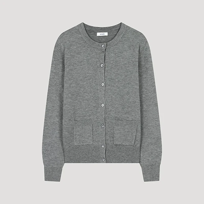 쉬즈미스 울 베이직 라운드넥 가디건 SSKCDO42510 MG