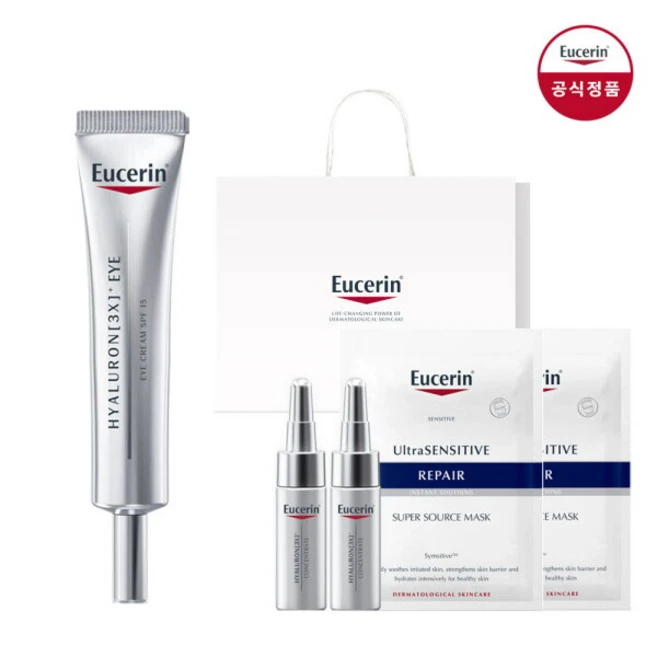 [유세린] 하이알루론 3X 아이크림 15ml [증] 컨센트레이트 미니 5ml 2개 + 울센마스크 2매 + 쇼핑백(대), 상세 설명 참조, 상세 설명 참조, 구성:하이알루론 아이크림 15ml