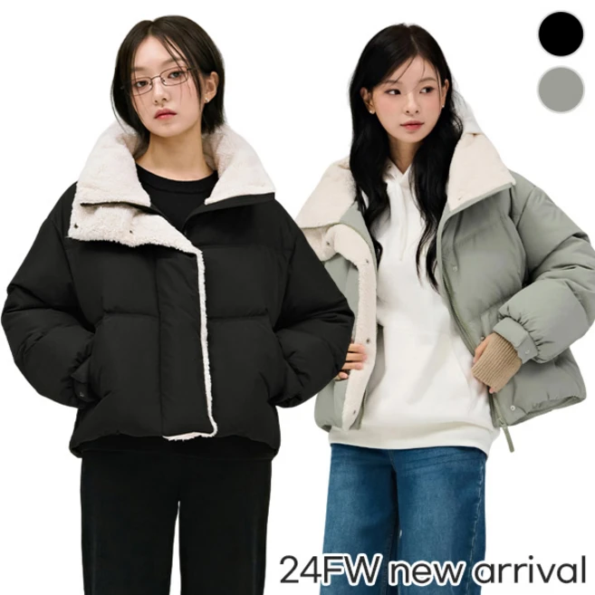 [체이스컬트] CUTE 배색 푸퍼 패딩 JUMPER_2Color