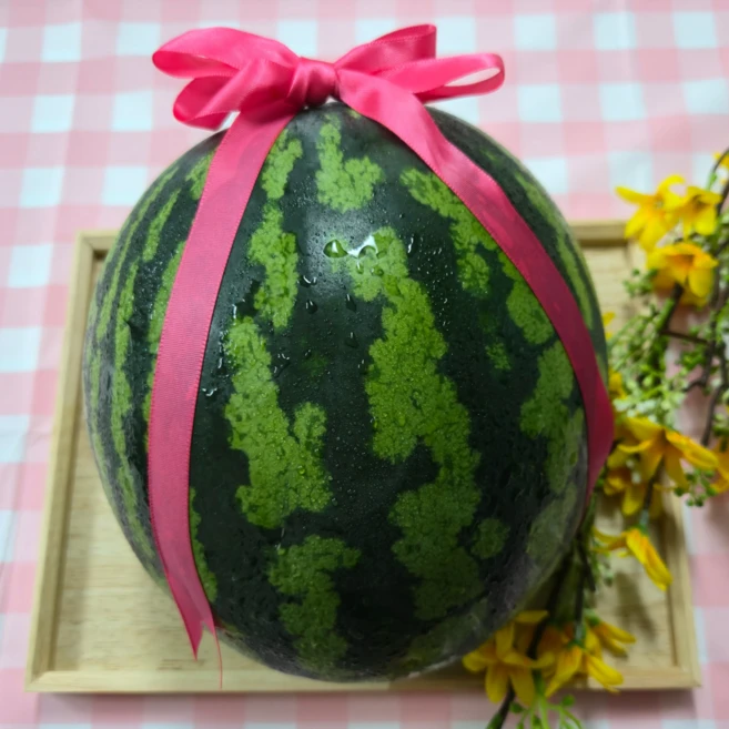 산지직송 고당도 하우스 꿀수박, 1개, 흑수박5-6KG