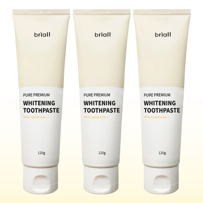 브리올옴므 퓨어케어 프리미엄 미백치약, 120g, 3개