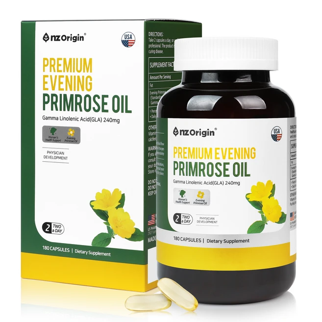 미국산 감마리놀렌산 달맞이꽃종자유 월경전증후군 PMS 갱년기 여드름 항염증 면역개선 아토피 피부염증 습진 유방통증 혈행개선 엄마 여자친구 그날을 위한 건강선물, 180정, 1개