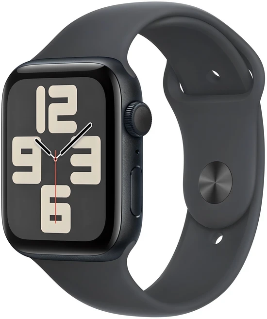 Apple 정품 2024 애플워치 SE 2세대 알루미늄 케이스, 44mm, GPS, 미드나이트 / 미드나이트 스포츠 밴드, M/L