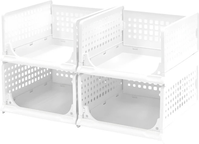 코멧 슬라이딩 리빙박스 대형 4p, 화이트, 4개