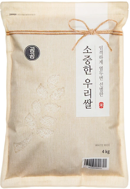 곰곰 소중한 우리쌀 2024년(햅쌀), 4kg(상등급), 1개