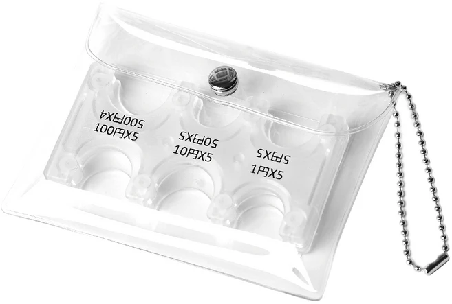 코멧 일본 엔화 정리 동전지갑 홀더 + 파우치 세트