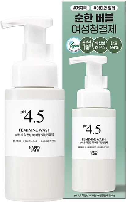 해피바스 PH4.5 약산성 쑥 버블 여성청결제, 250g, 1개
