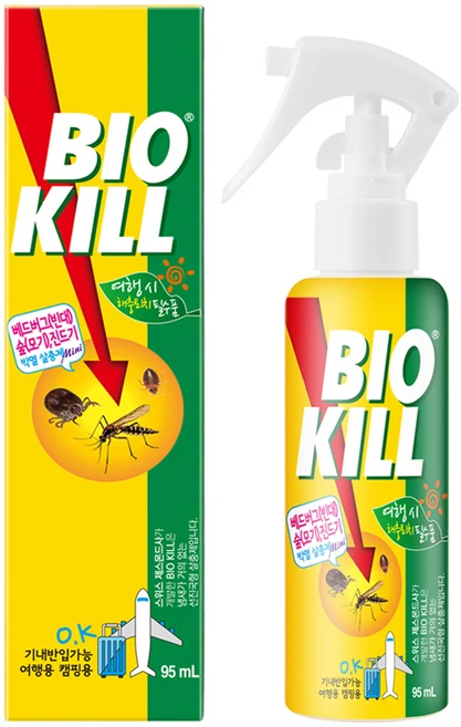 비오킬 빈대 베드버그 여행용 기내용 살충제 95ml, 1개입, 1개