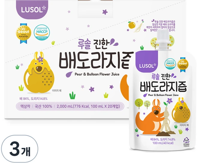 루솔 진한 배도라지즙, 100ml, 60개