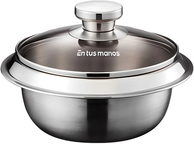 엔뚜마노 통3중 IH스텐 가마솥, 18cm, 혼합색상, 1개