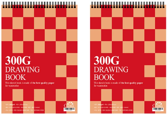 글로리아 드로잉북 300g 랜덤발송, A4, 18매, 2개