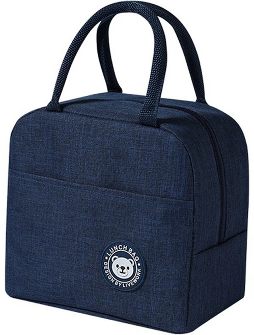 디에스 캠핑 피크닉 곰돌이 보온보냉백, 네이비, 1개