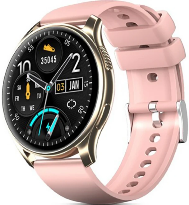 와피크 블루투스 통화 웨어러블 한글판 스마트워치 S10, 골드, 33mm