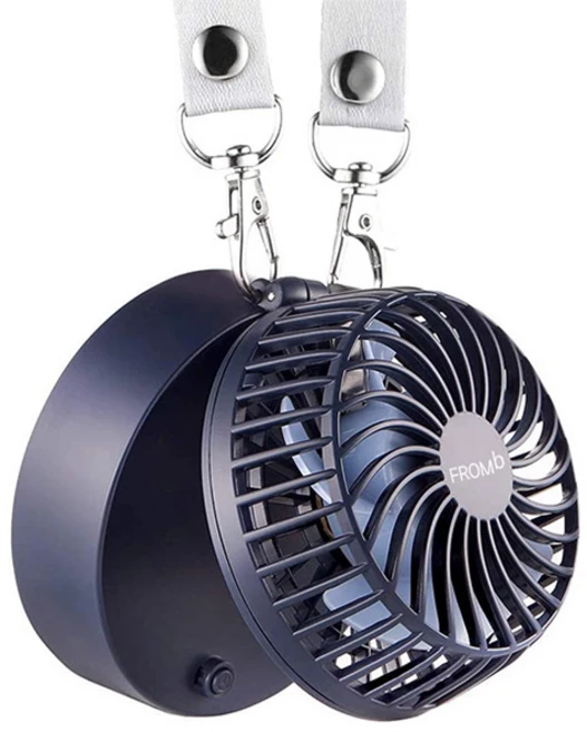 프롬비 아이스볼 휴대용 넥스트랩 선풍기, HF3201FST, 네이비