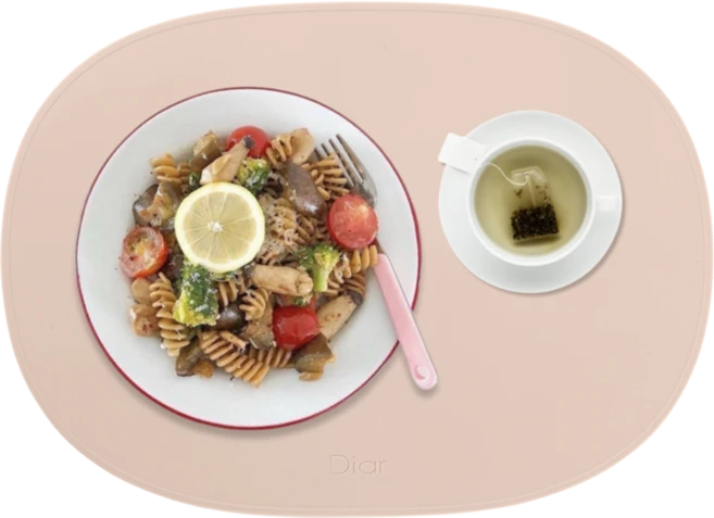 디아르 프리미엄 실리콘 오리지널 라이트 식탁 테이블 매트, 소프트핑크, 42.5 x 31 cm, 1개