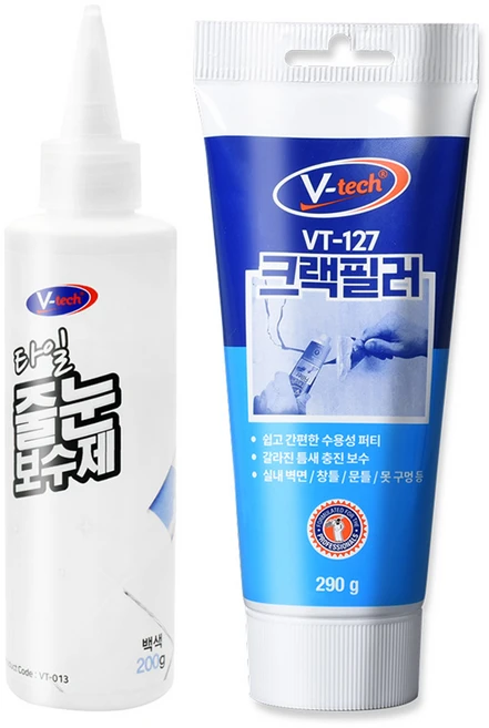 Vtech 타일 줄눈 보수제 + 크랙필러 세트, 1세트