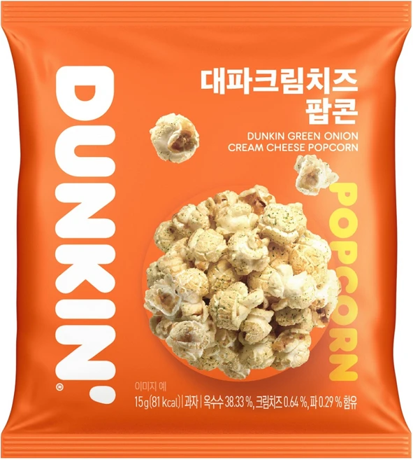 던킨도너츠 대파크림치즈 팝콘, 15g, 1개
