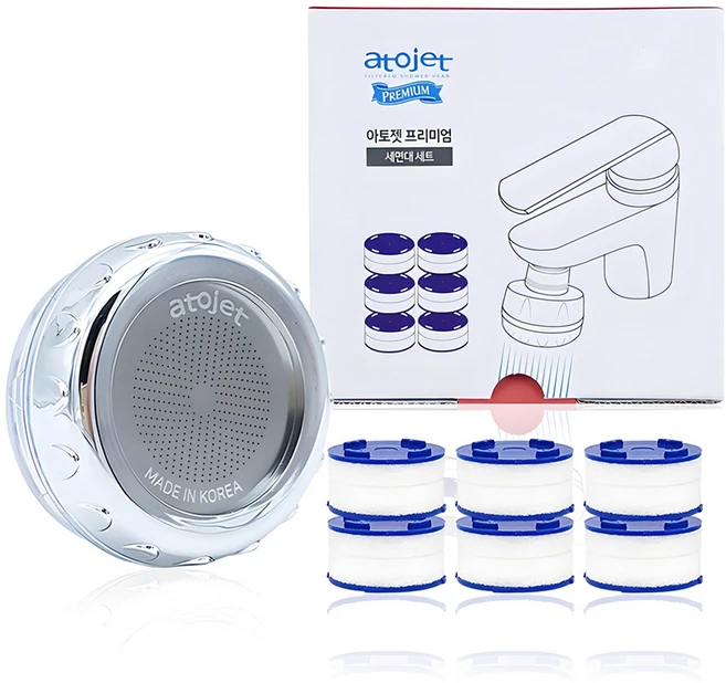 아토젯 프리미엄 세면대 필터수전 + 정수필터 6p, 1개, 세면대 정수필터