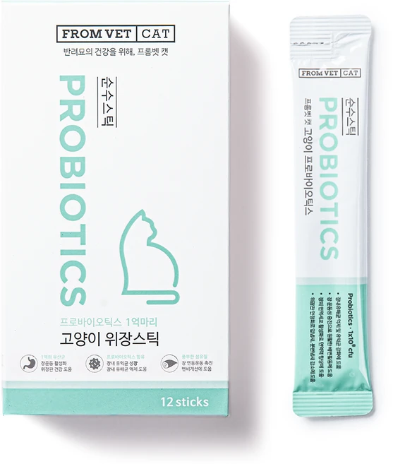 프롬벳 고양이 순수스틱 영양제, 장건강/유산균, 1개