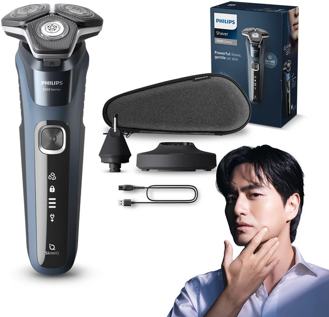 필립스 SkinIQ 5000 시리즈 전기면도기, S5880/33, 오션블루
