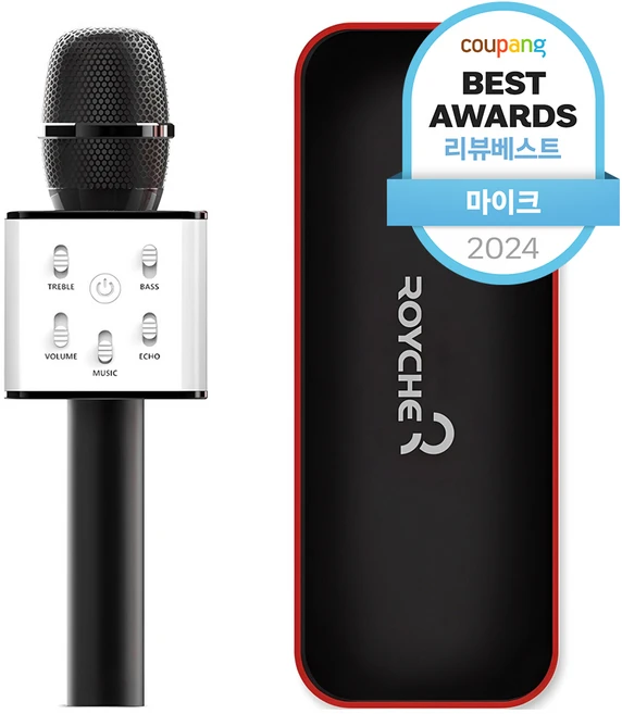 로이체 무선 블루투스 마이크 + 파우치, BTS-30KM, 블랙