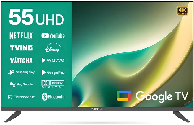 와이드뷰 4K UHD TV • 139cm(55인치) • 스마트 TV • 무타공 벽걸이형(추가비용발생) • 방문설치