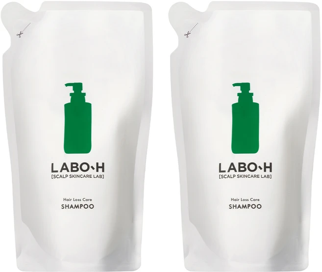 라보에이치 탈모증상완화 약산성 두피강화 비건 샴푸 리필팩, 400ml, 2개