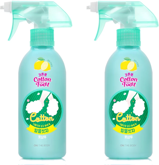 온더바디 발을씻자 풋샴푸 프레쉬 레몬민트향, 1개입, 2개, 385ml