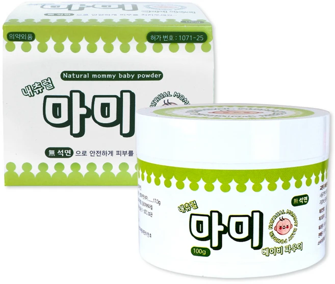 내츄럴마미 베이비 파우더 무석면 땀띠방지, 100g, 1개