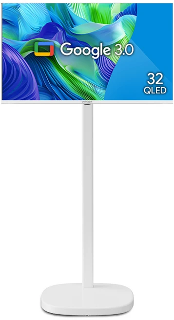 더함 32 QLED 구글 스마트 TV 화이트에디션 + 삼탠바이미 스탠드 큐브 세트, 81cm(32인치), NA321QLED VA SH 2024C WHITE, 스탠드형, 고객직접설치