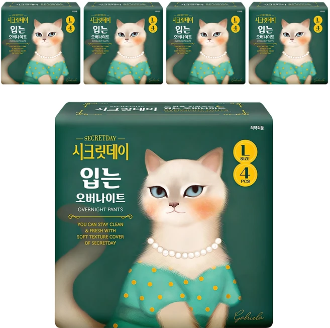 시크릿데이  입는 오버나이트 팬티형, 대형, 20개입 (4개입 X 5팩)