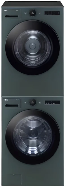 LG전자 트롬 드럼세탁기 + 건조기 + 스태킹키트 FX24GNG-GNG 24kg + 20kg 세트 방문설치, 네이처 그린