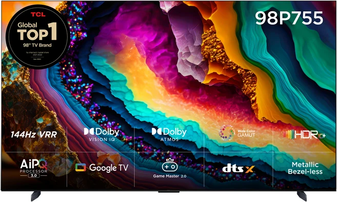 TCL 4K UHD LED 스마트TV, 248cm(98인치), 98P755, 스탠드형, 방문설치