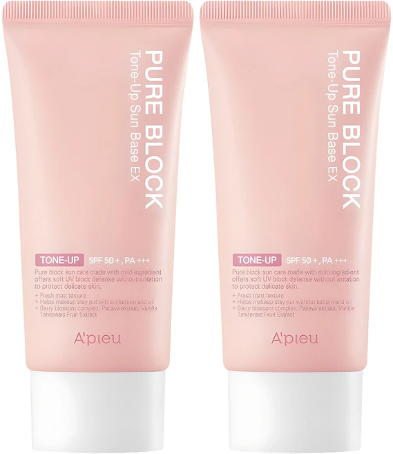 어퓨 퓨어 블록 톤업 선베이스 이엑스 SPF50+ PA+++, 50ml, 2개