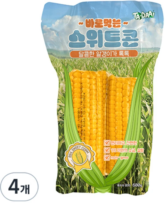 타다 바로먹는 스위트콘 옥수수, 600g, 4개