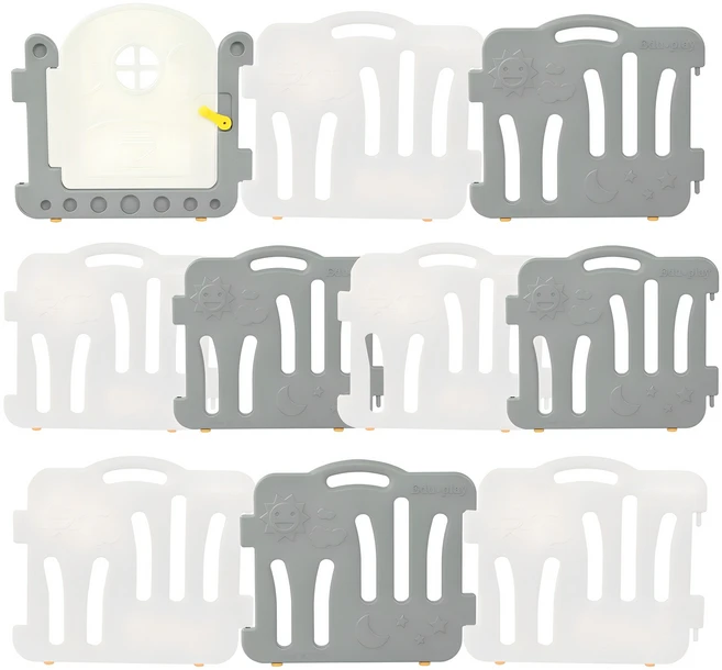 에듀플레이 굿 베이비룸 10p 문 세트, 그레이 + 화이트, 1세트