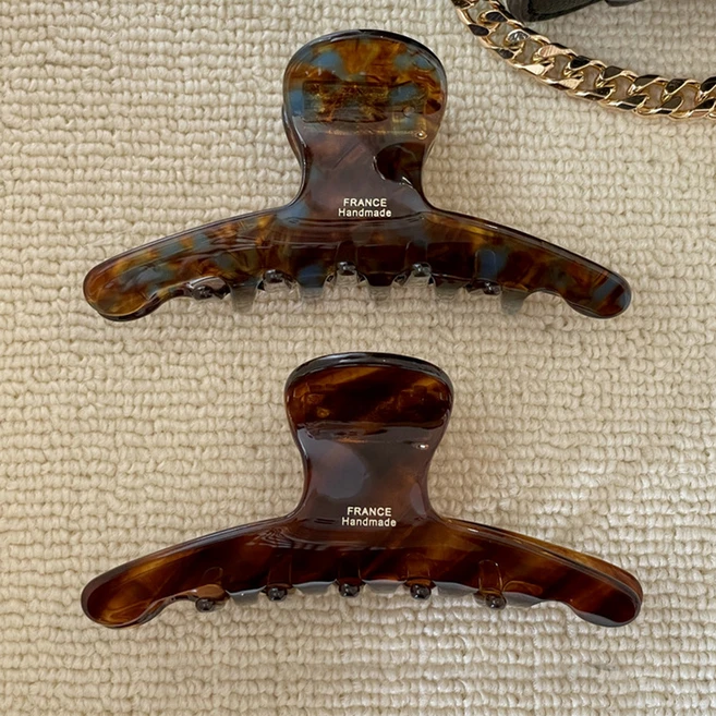 심플리앤 프렌치 마블 반묶음 올림 집게핀 2종 세트