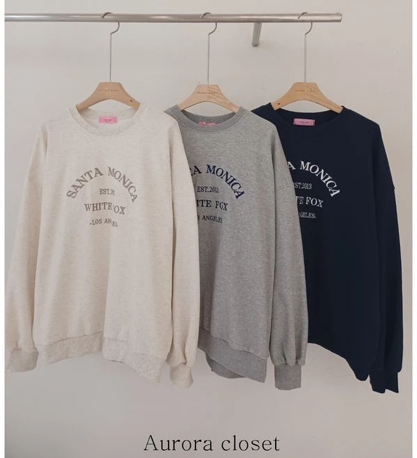 여성 맨투맨 데일리 루즈핏 긴팔 티셔츠 자수