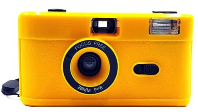 폴라로이드 카메라비 일회용 camara 35mm 플래시 재사용 가능 lomo 레트로 빈티지 사진 필름 35mm kodak 필름, 노란색, 씨엔, 캠과 12 컬러필름, 1개