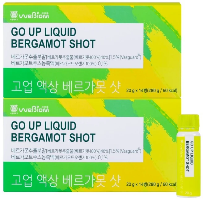 [서울대 위바이옴] 고업 액상 베르가못 샷 / BPF 폴리페놀 인지질코팅 / 흡수율 높은 액상 / 지중해 식단, 280g, 2개