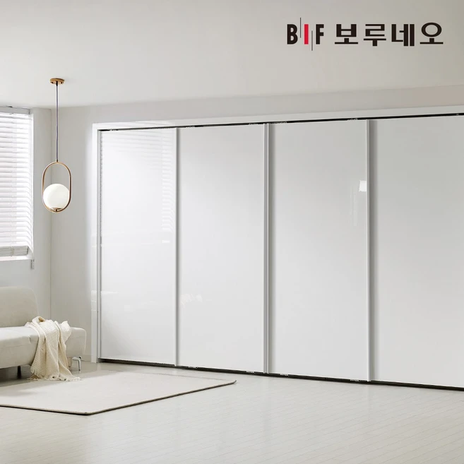 [보루네오] 붙박이장 슬라이딩 여닫이 안방 거실 스타일러 슬라이드 미닫이 8자 9자 10자 11자 12자 13자, 04.샤인슬라이딩-화이트 30cm