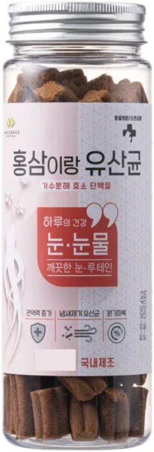 [국내산제조] 동물병원간식 홍삼이랑유산균 강아지 가수분해 영양간식 4종, 눈눈물, 300g, 1개